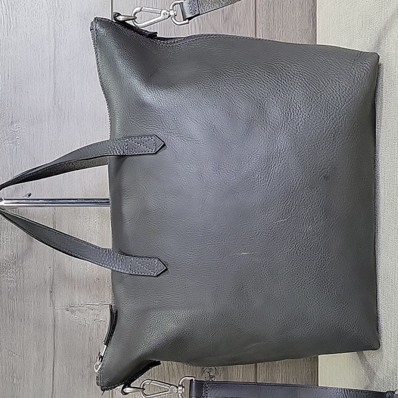 Madewell Gray Leather Tote Bag - Picture 4 of 16